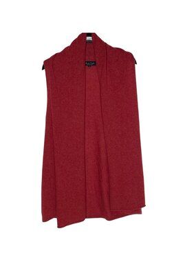 Claudia Nichole Cashmere Open Longline Sweater Cardigan Shawl Collar Sz MED